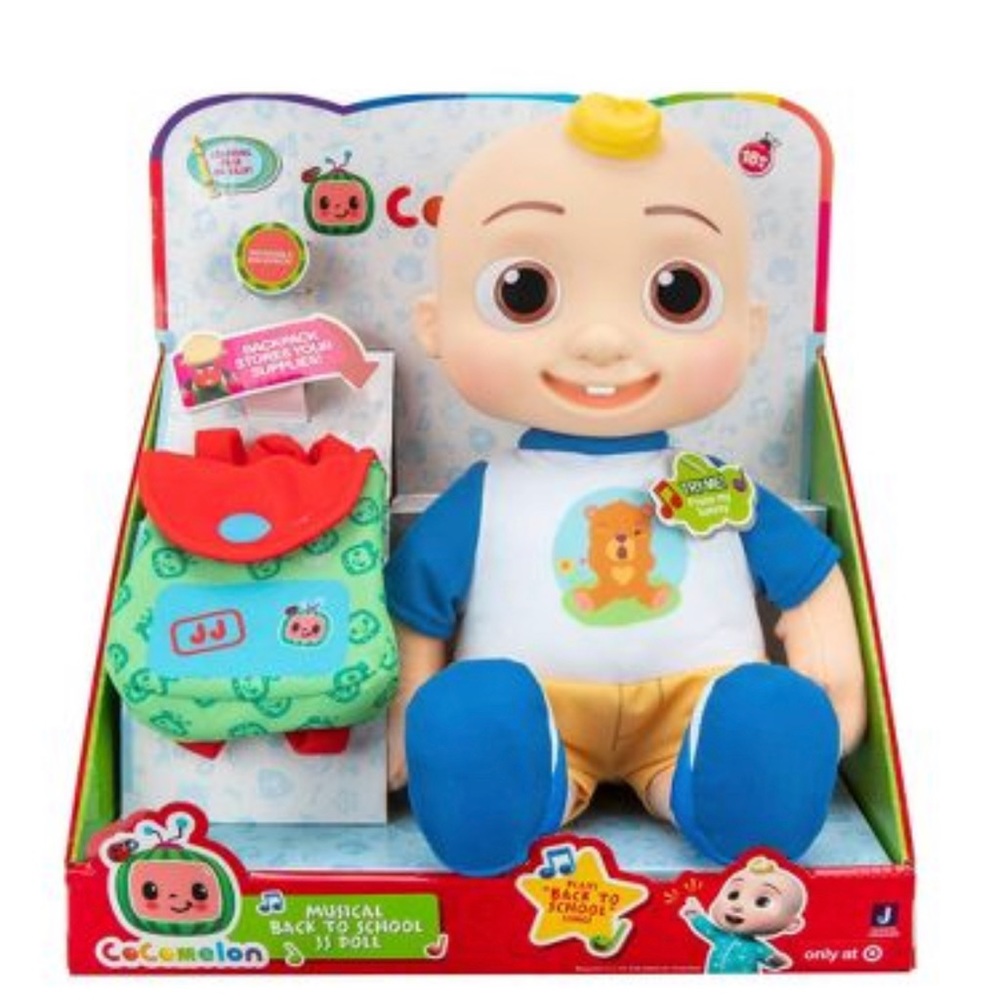 NIB CoComelon Back to School JJ Doll Backpack